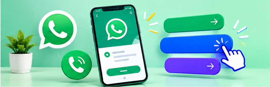 Phone showing a WhatsApp chat with WhatsApp logo